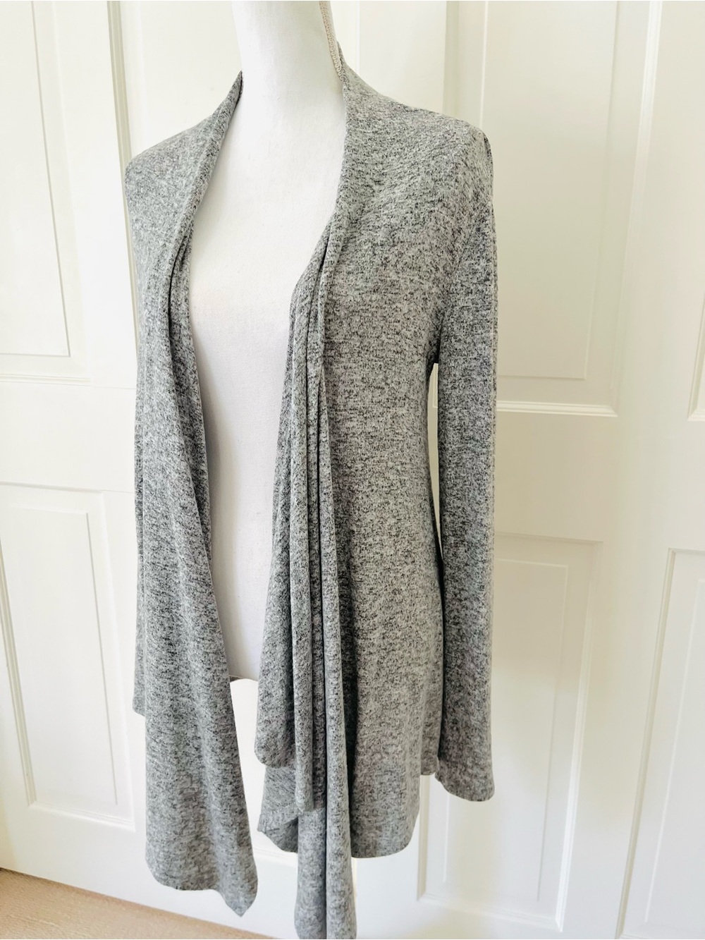 Express light gray open front cardigan S